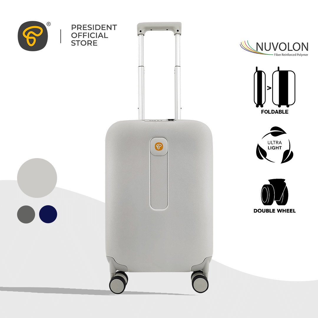 Tas Koper Lipat Ringan President Luggage Trolley Hard Case Flexa - 20 inch