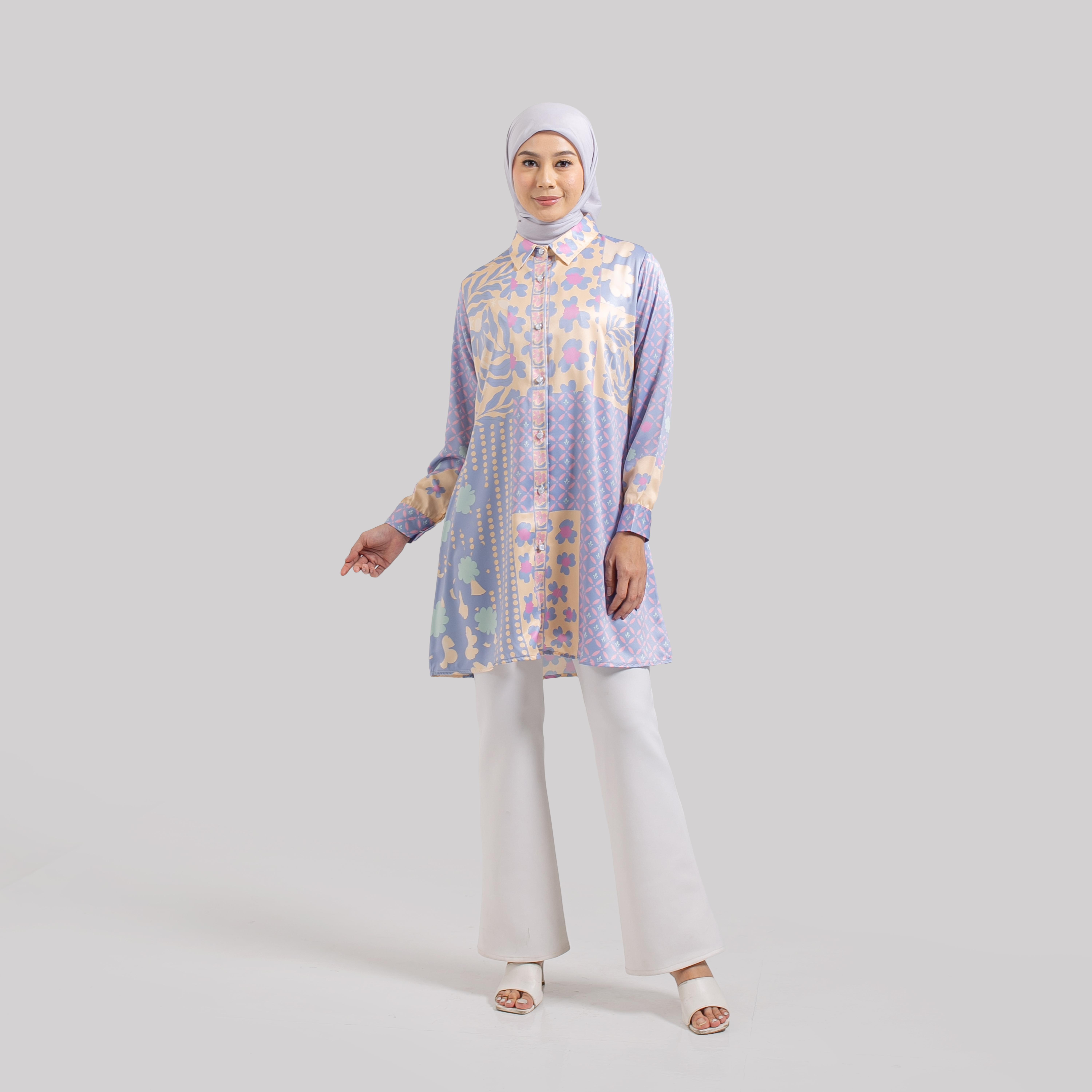 Tunik Full Print SALWA Silk Premium by Ameela.KL