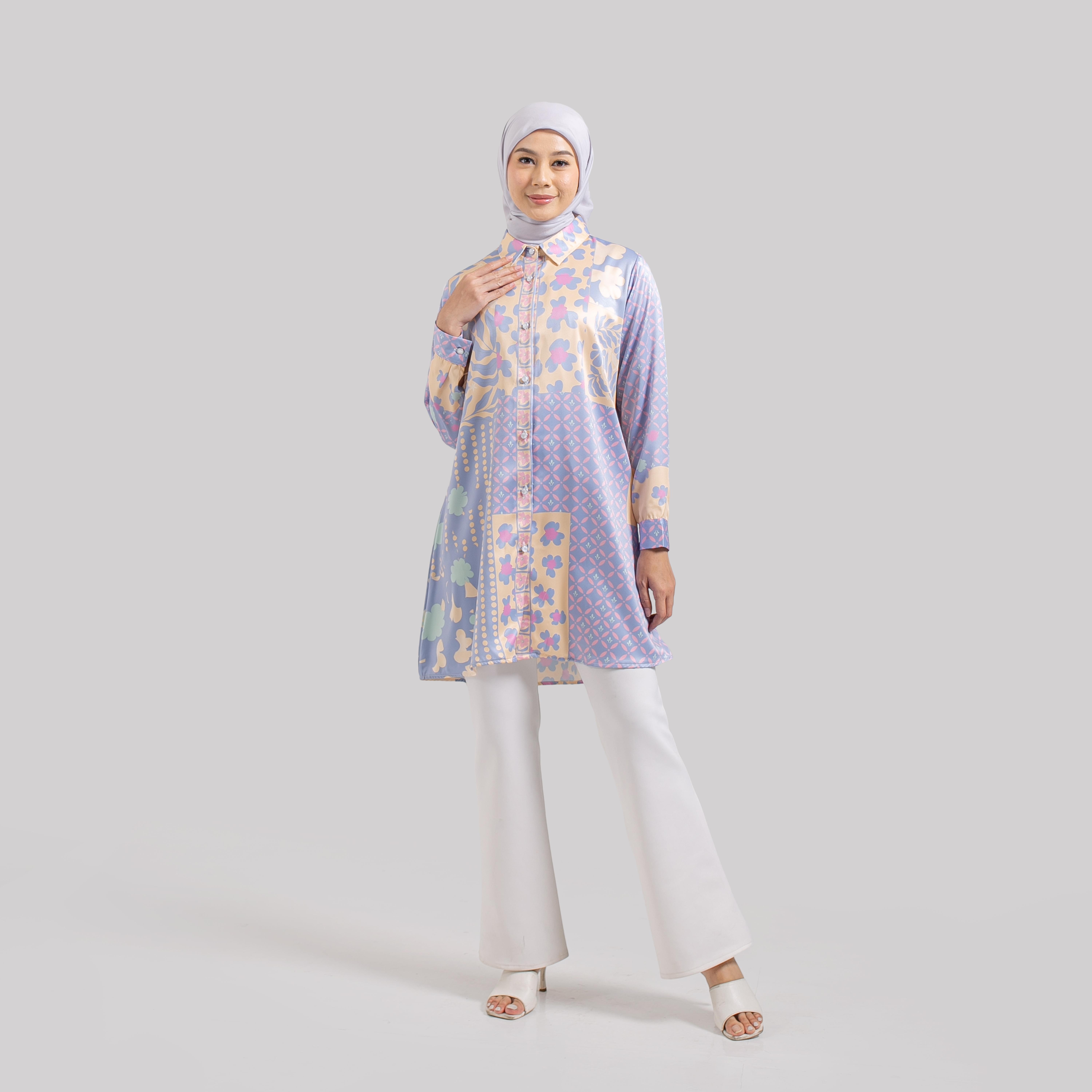 Tunik Full Print SALWA Silk Premium by Ameela.KL