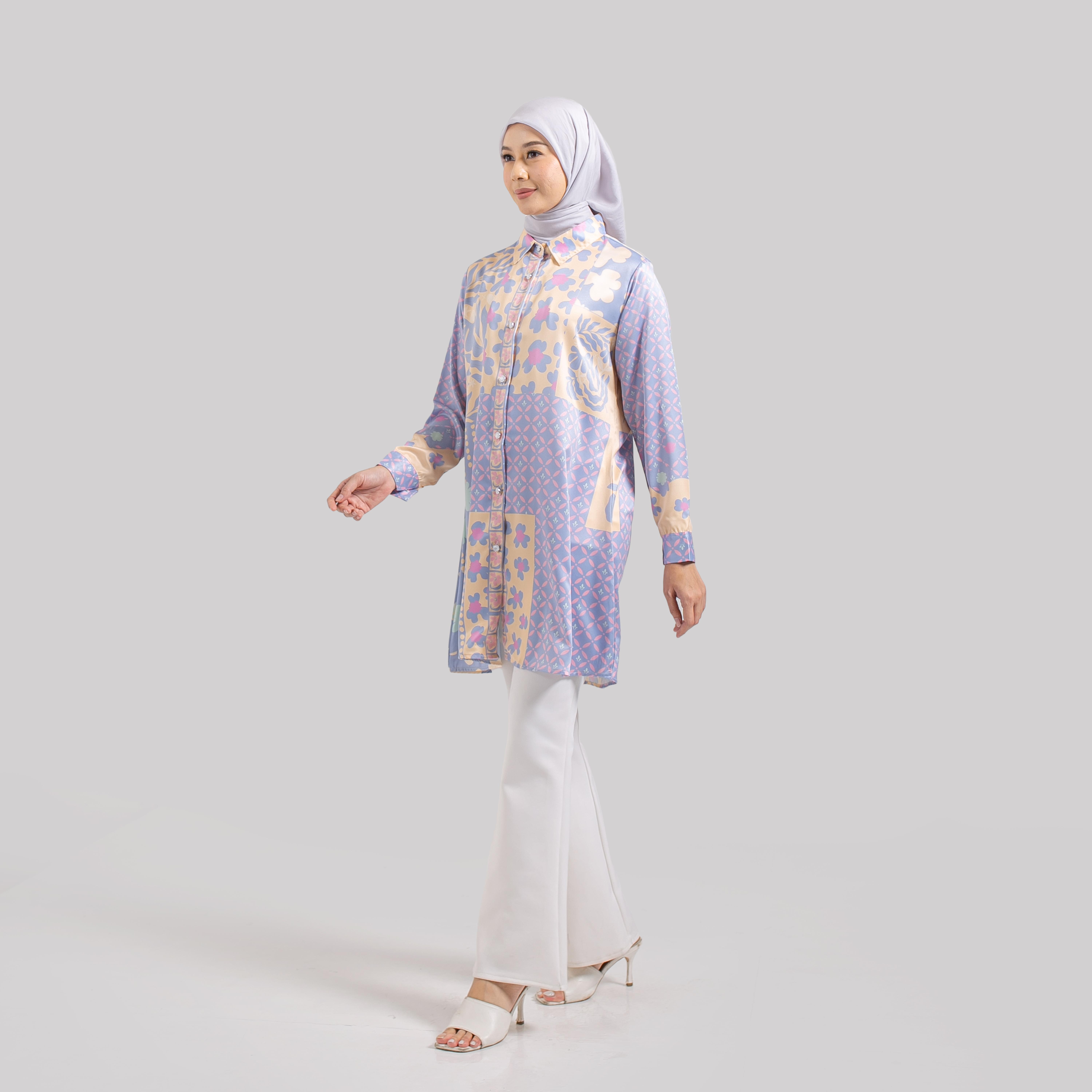 Tunik Full Print SALWA Silk Premium by Ameela.KL