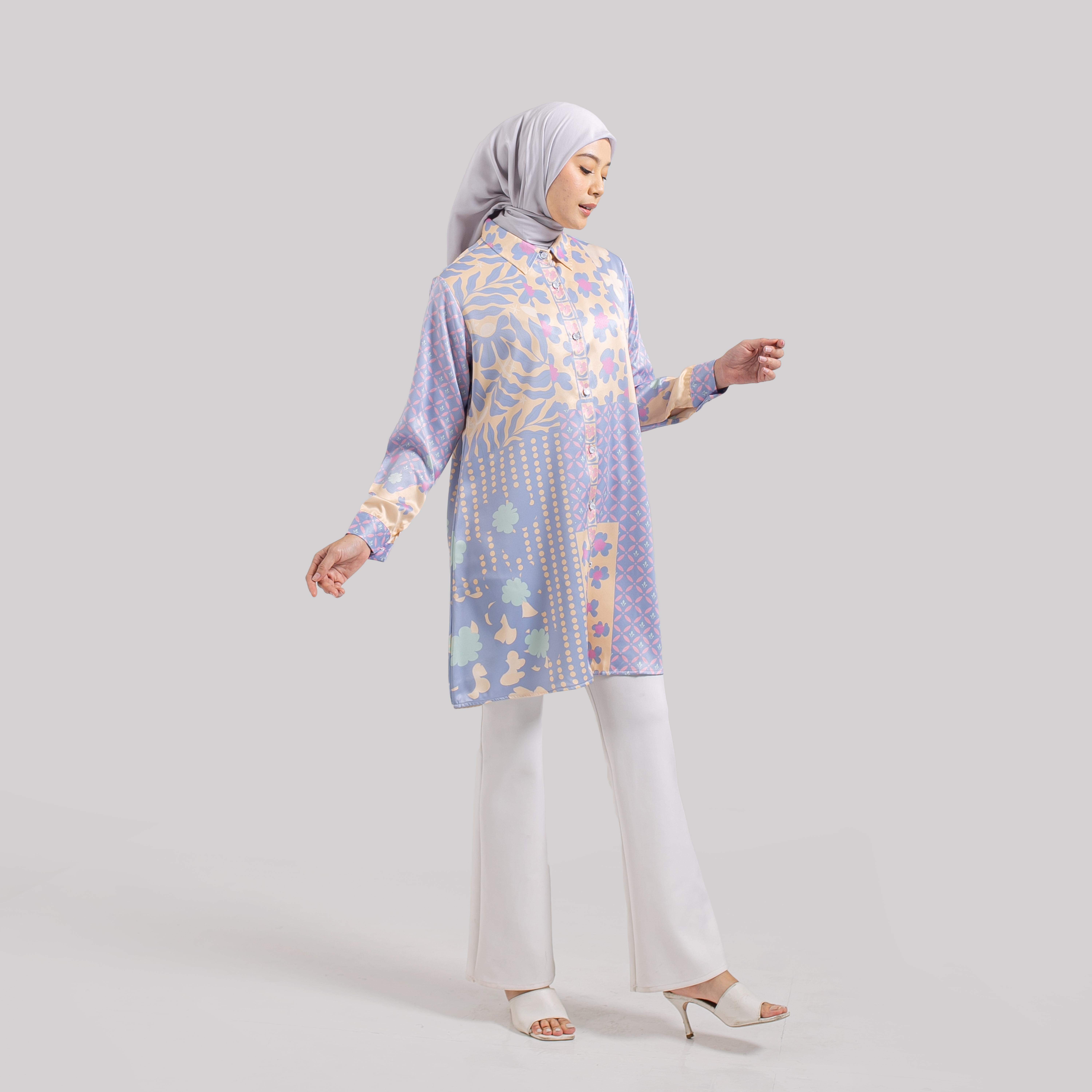 Tunik Full Print SALWA Silk Premium by Ameela.KL