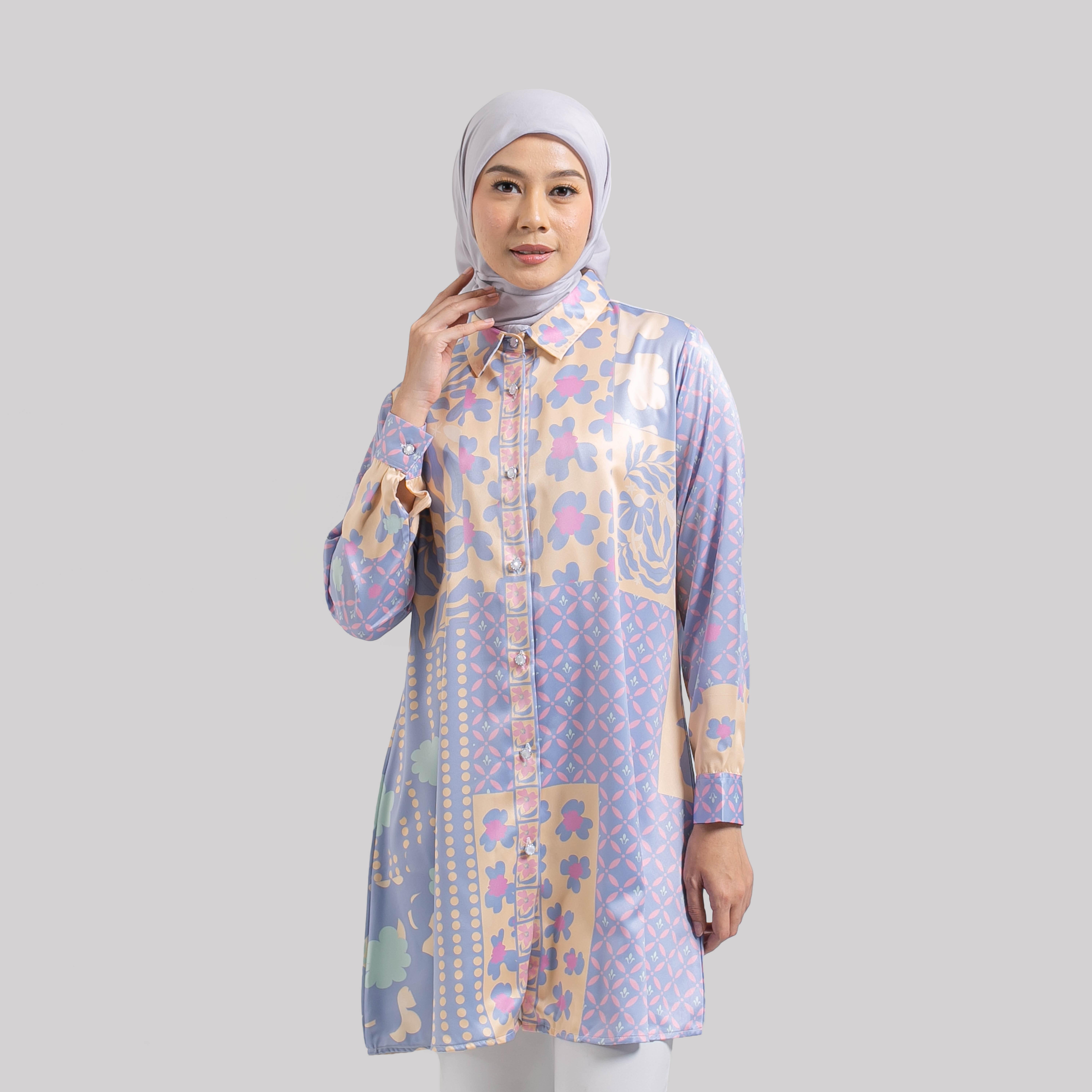 Tunik Full Print SALWA Silk Premium by Ameela.KL