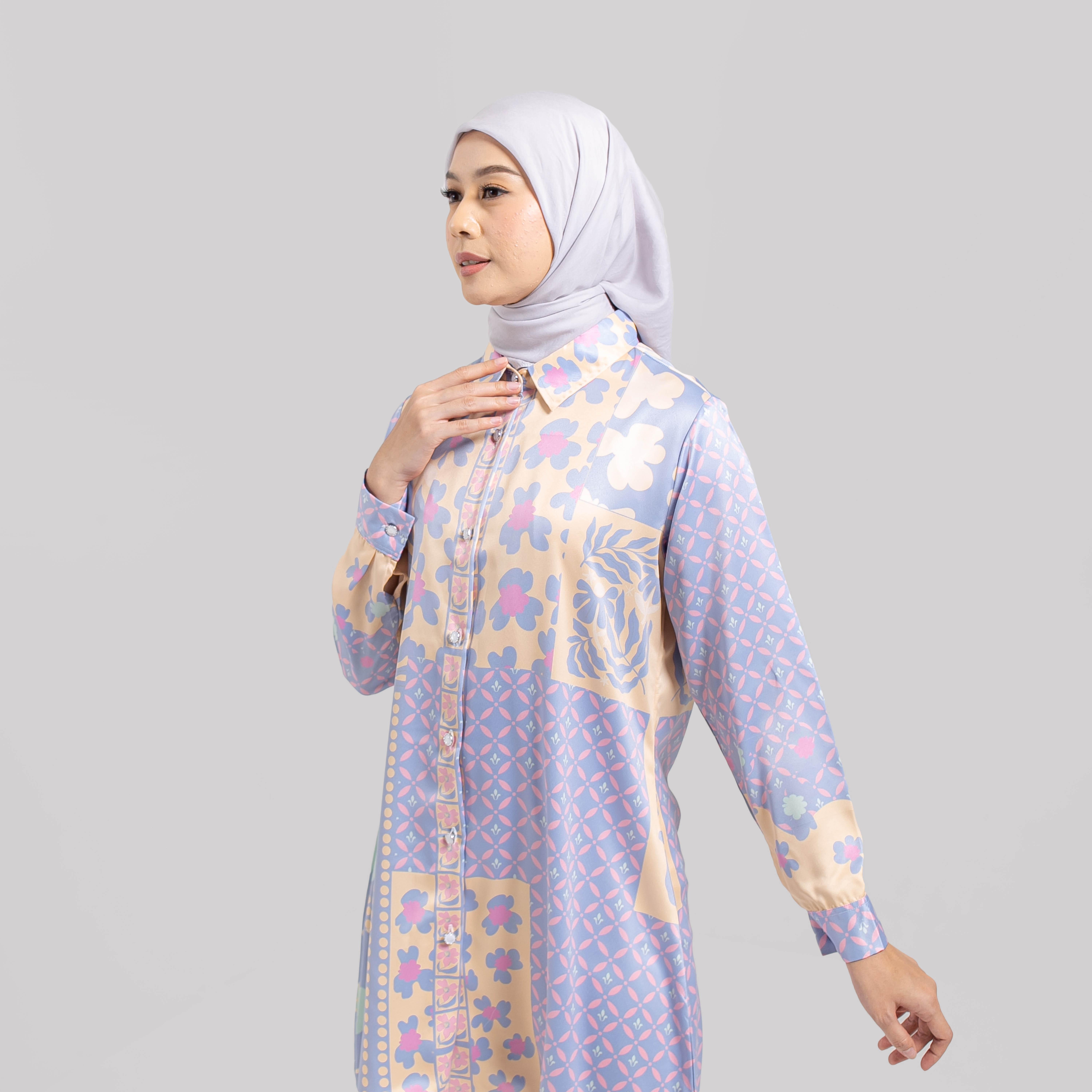 Tunik Full Print SALWA Silk Premium by Ameela.KL