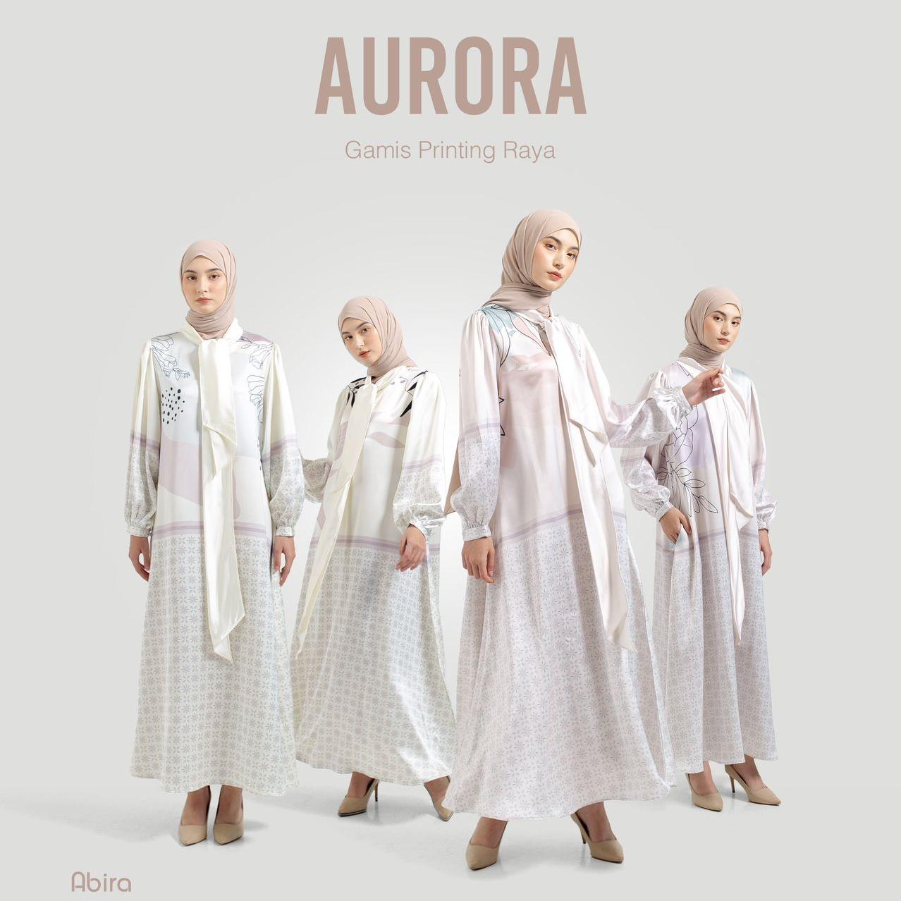 Gamis Full Print Aurora Silk Super Premium by Ameela.KL