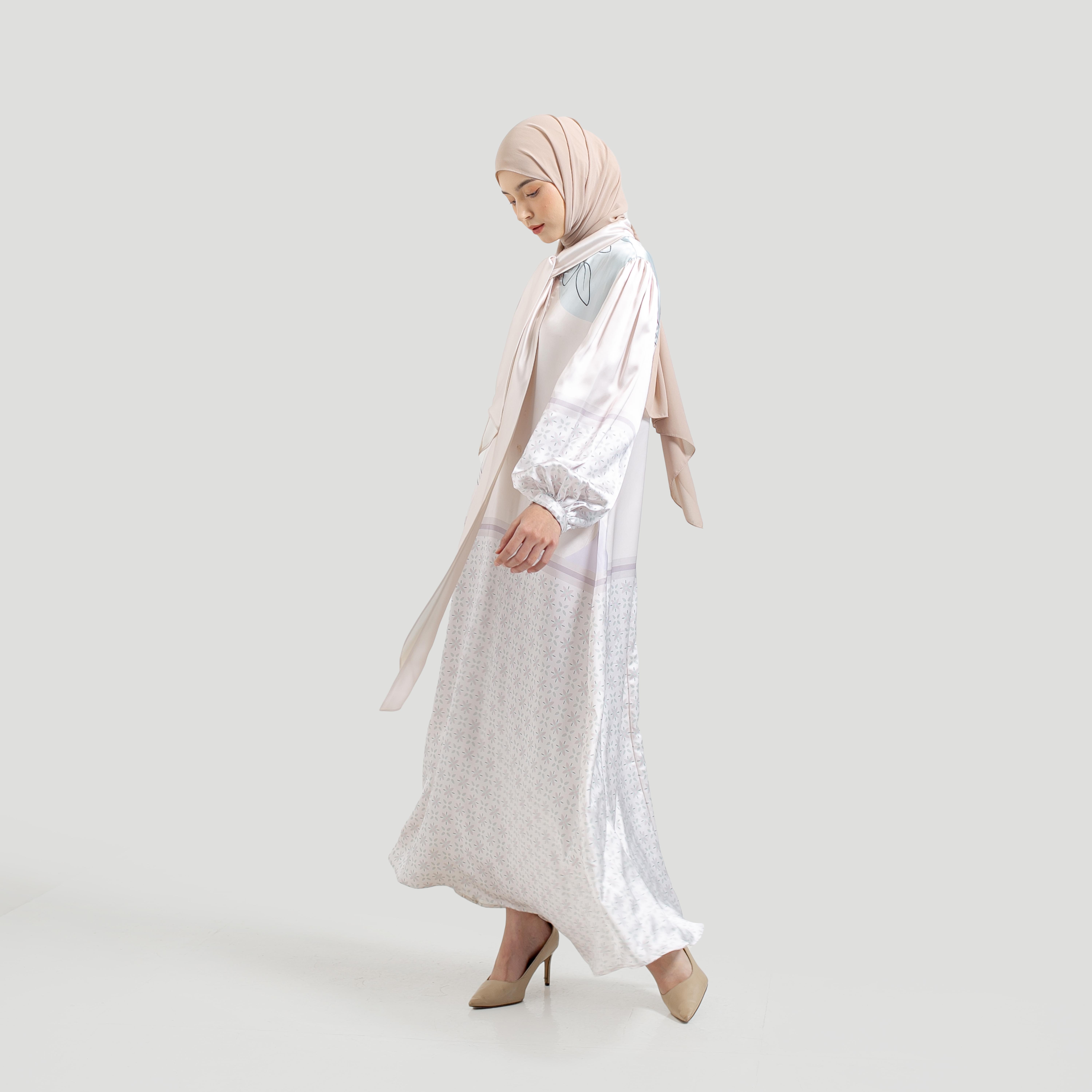 Gamis Full Print Aurora Silk Super Premium by Ameela.KL