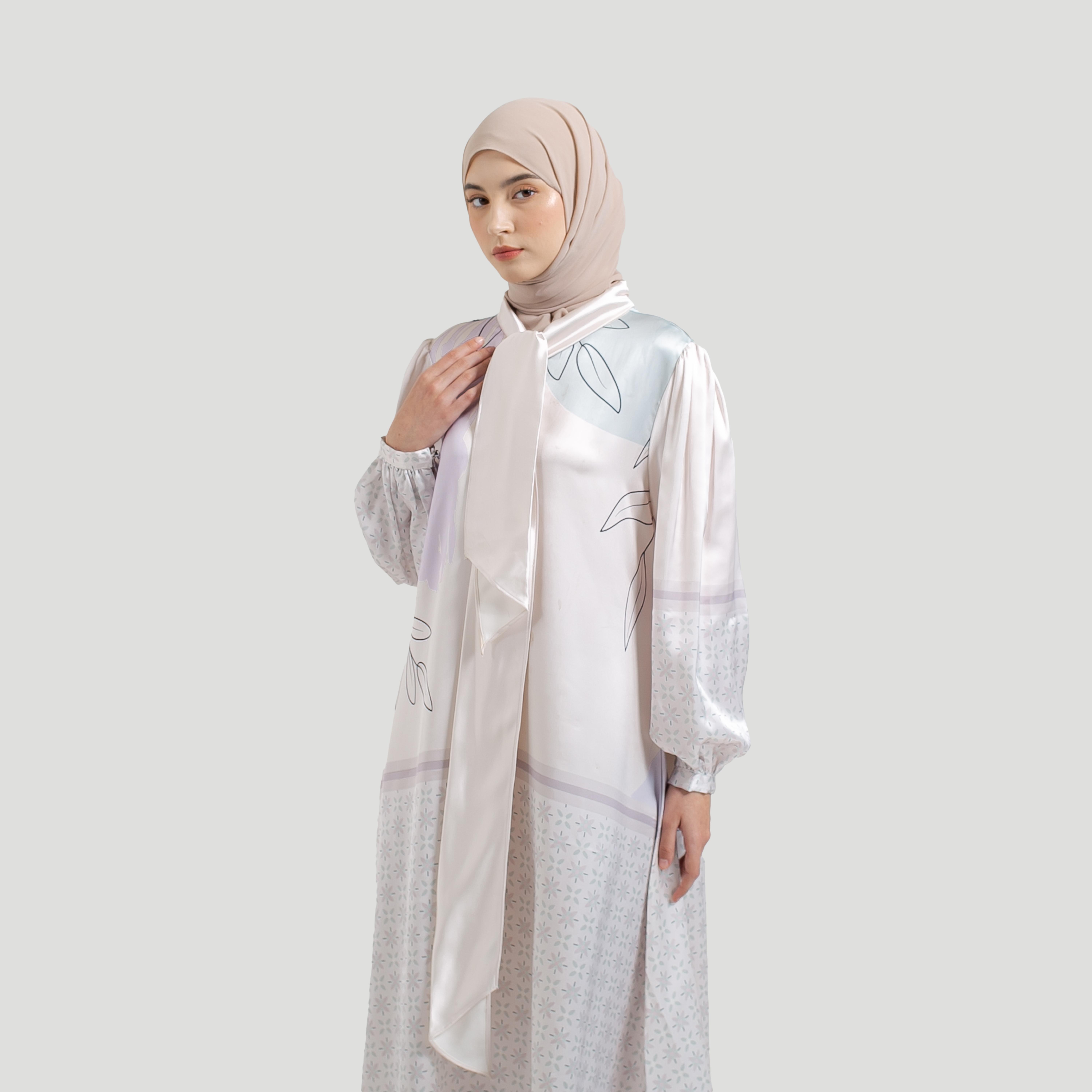 Gamis Full Print Aurora Silk Super Premium by Ameela.KL