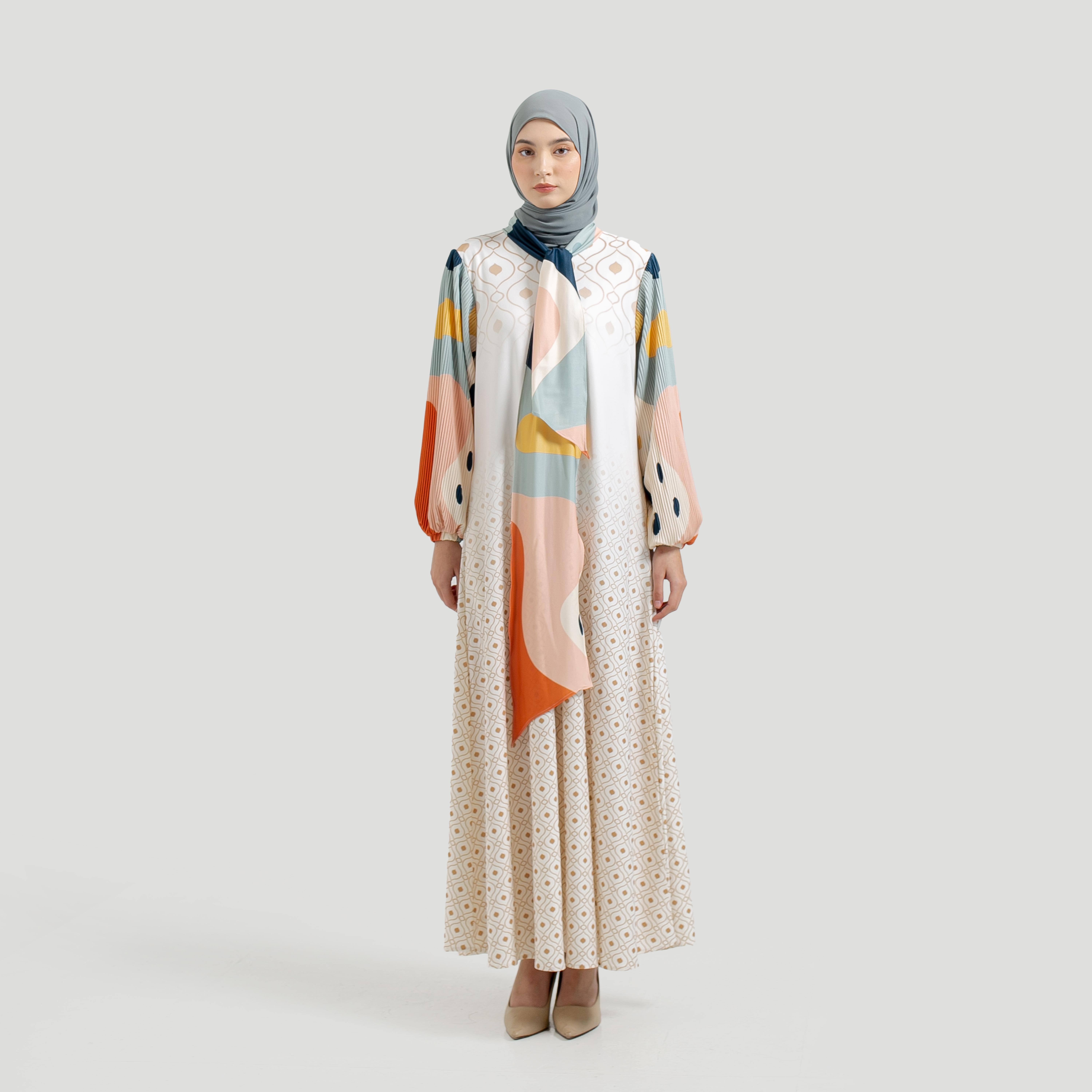 Gamis Full Print MIX Pilsket Zahira by Ameela.KL