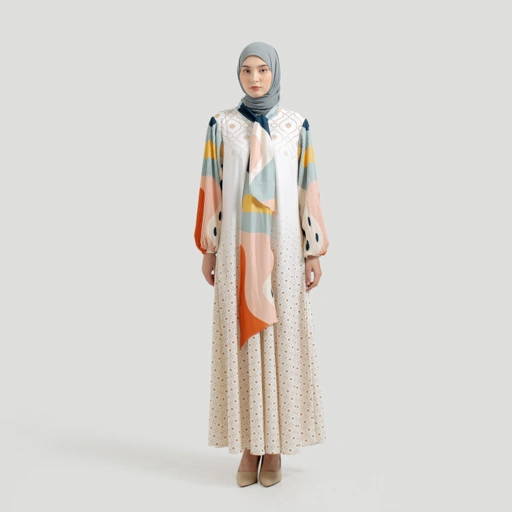 Image of Gamis Full Print MIX Pilsket Zahira by Ameela.KL