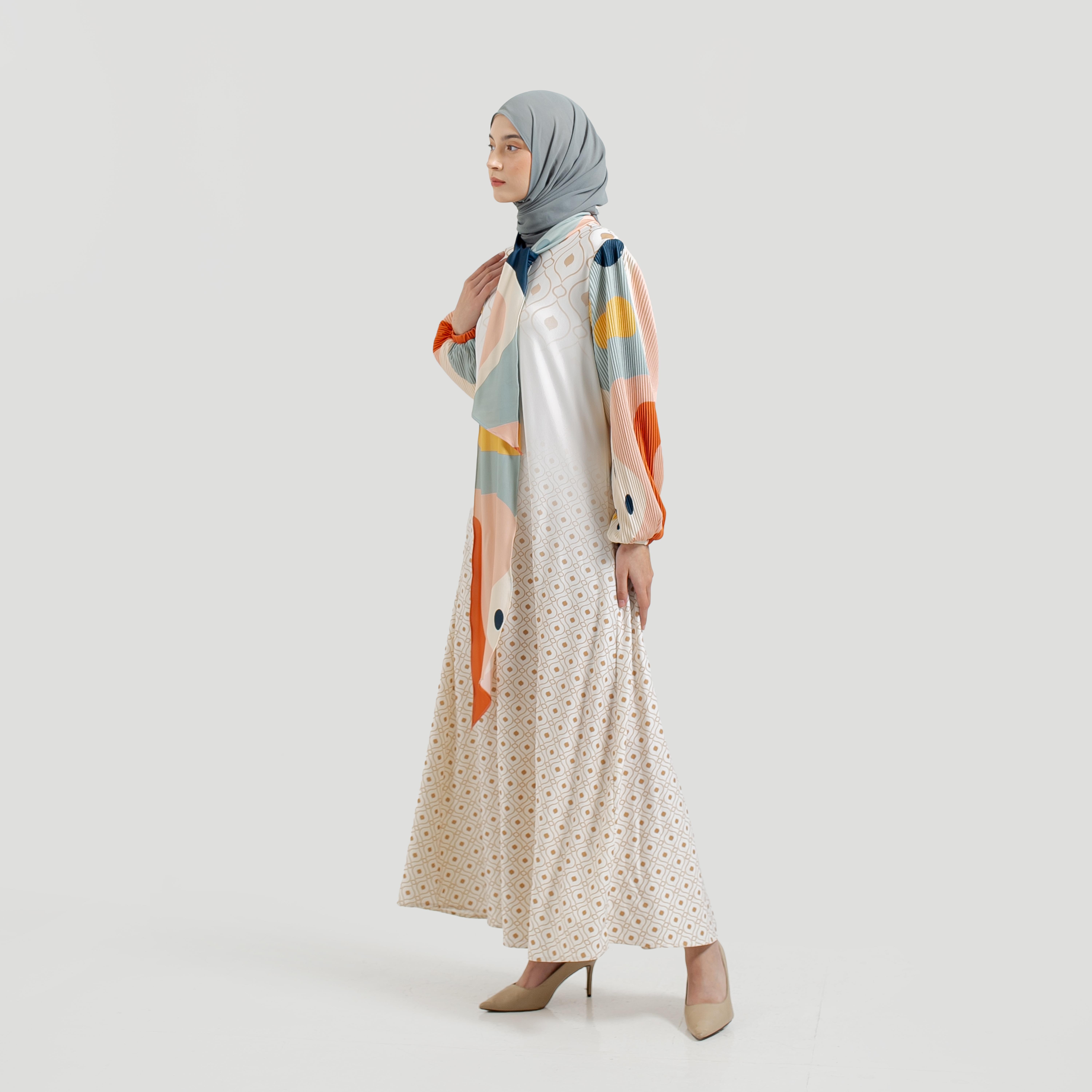 Gamis Full Print MIX Pilsket Zahira by Ameela.KL