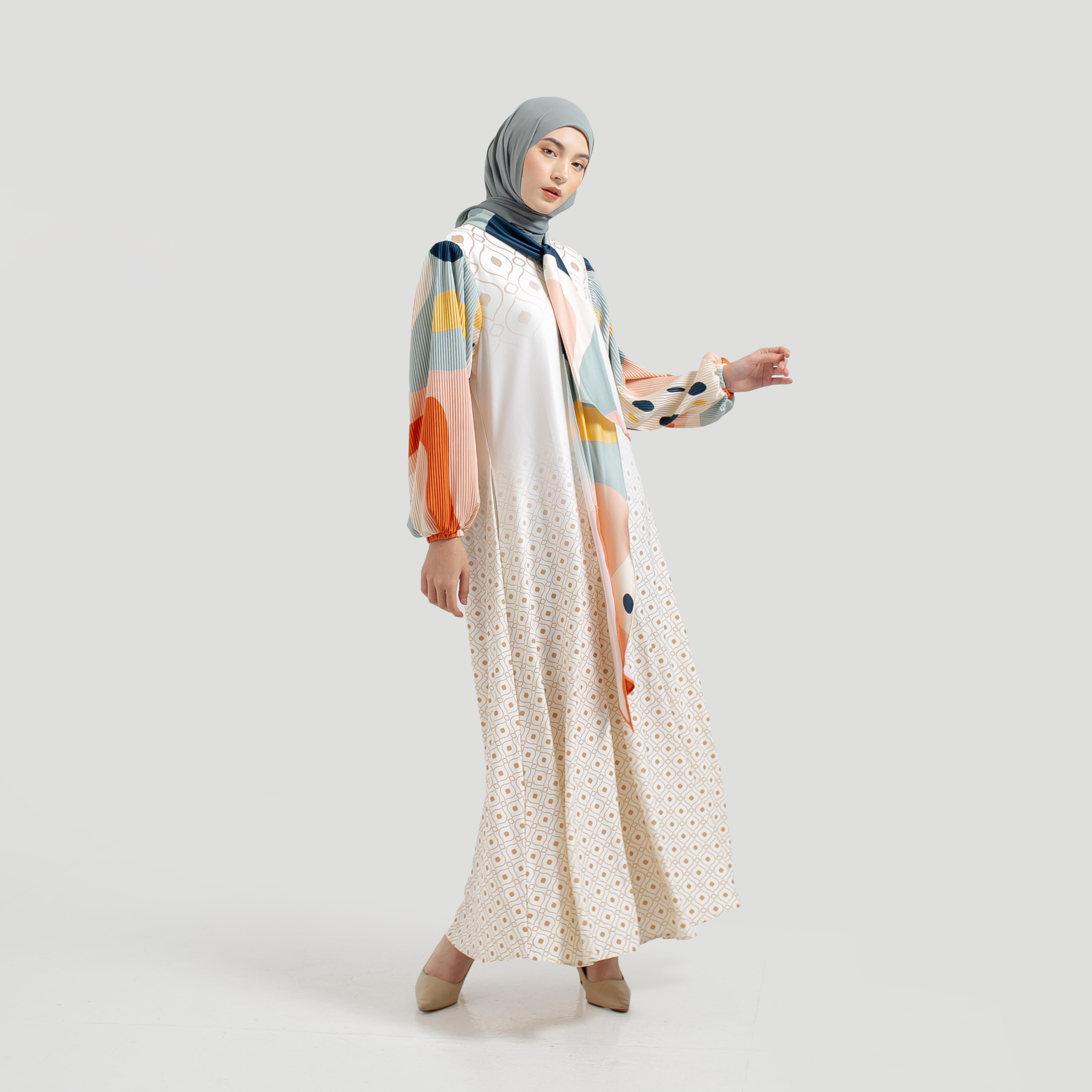 Gamis Full Print MIX Pilsket Zahira by Ameela.KL