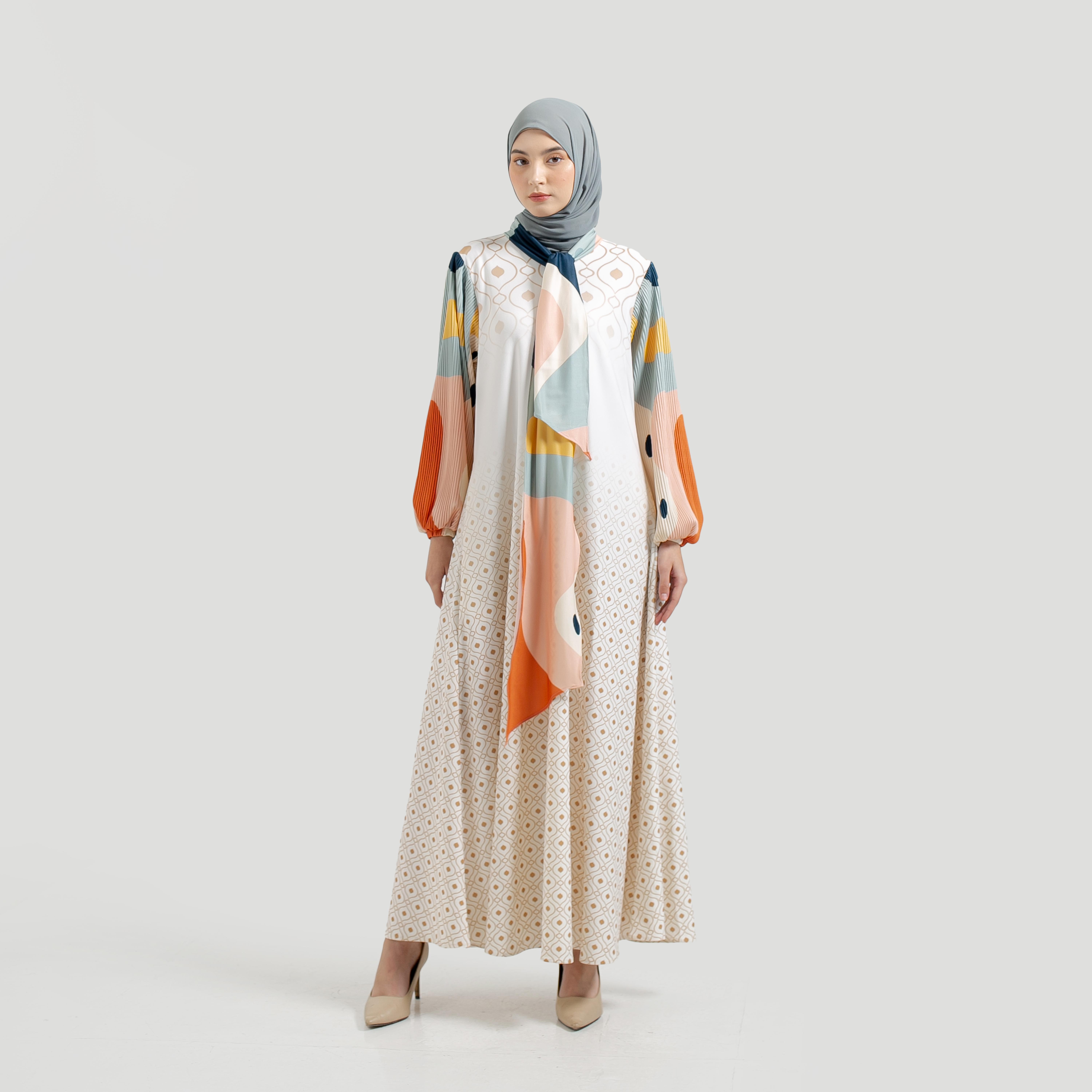Gamis Full Print MIX Pilsket Zahira by Ameela.KL