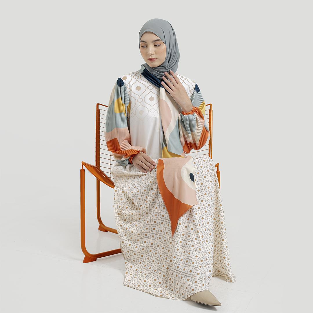 Gamis Full Print MIX Pilsket Zahira by Ameela.KL