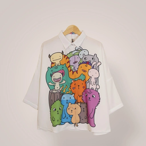 Image of Kemeja Oversize motif Lucu by Ameela.KL