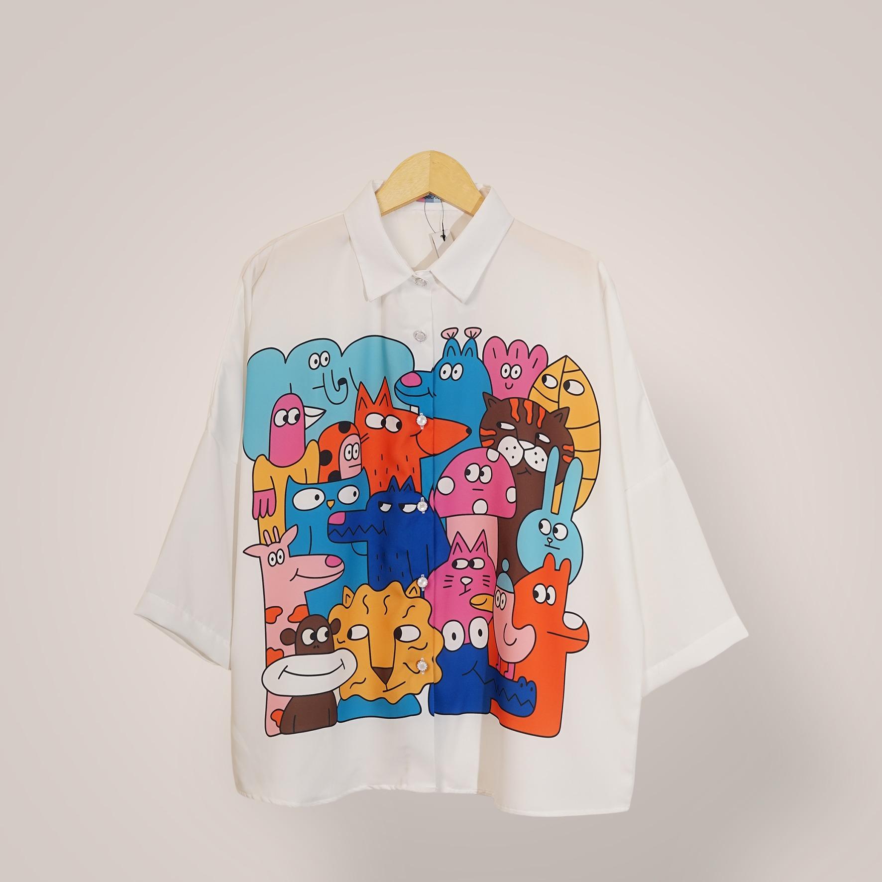Kemeja Oversize motif Lucu by Ameela.KL