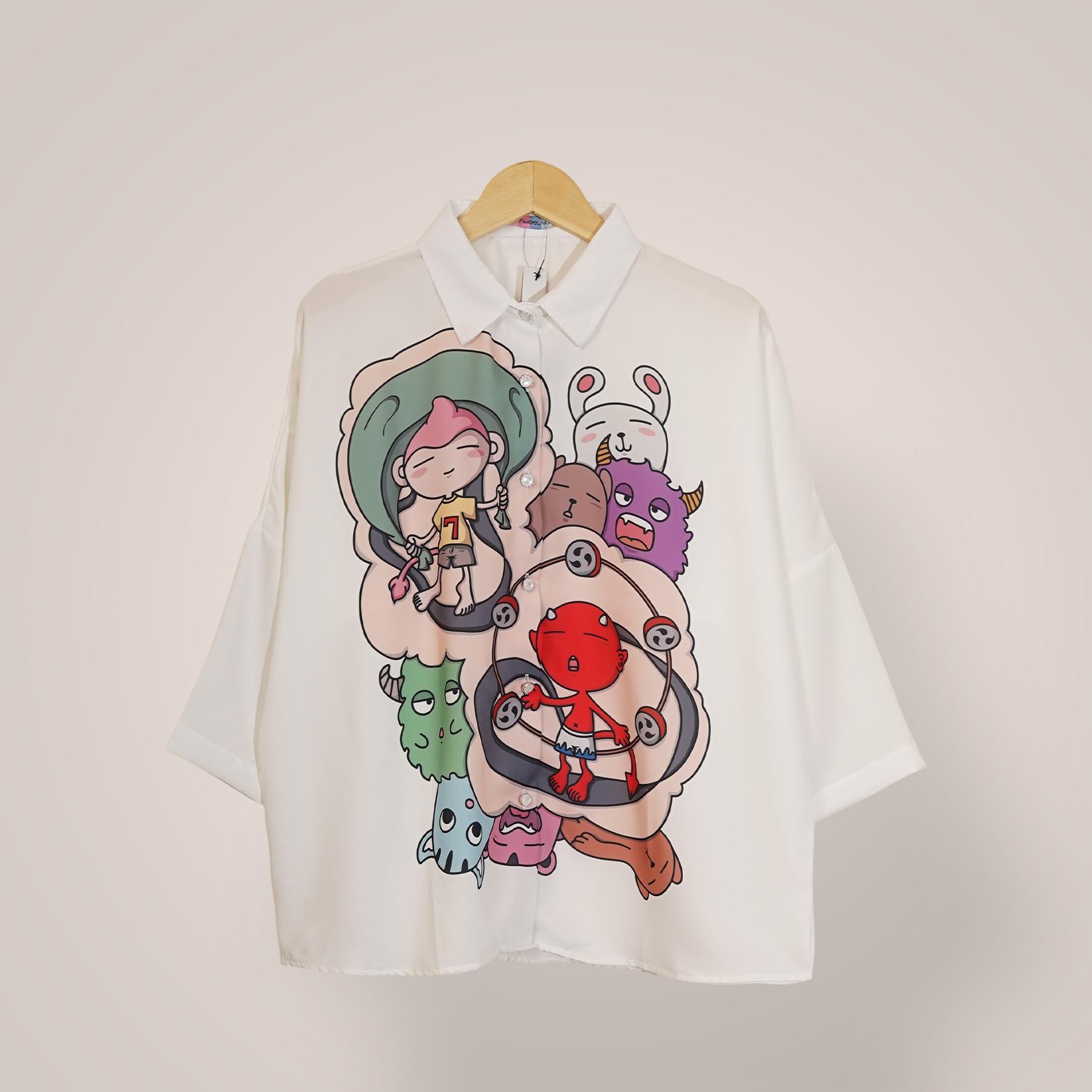 Kemeja Oversize motif Lucu by Ameela.KL
