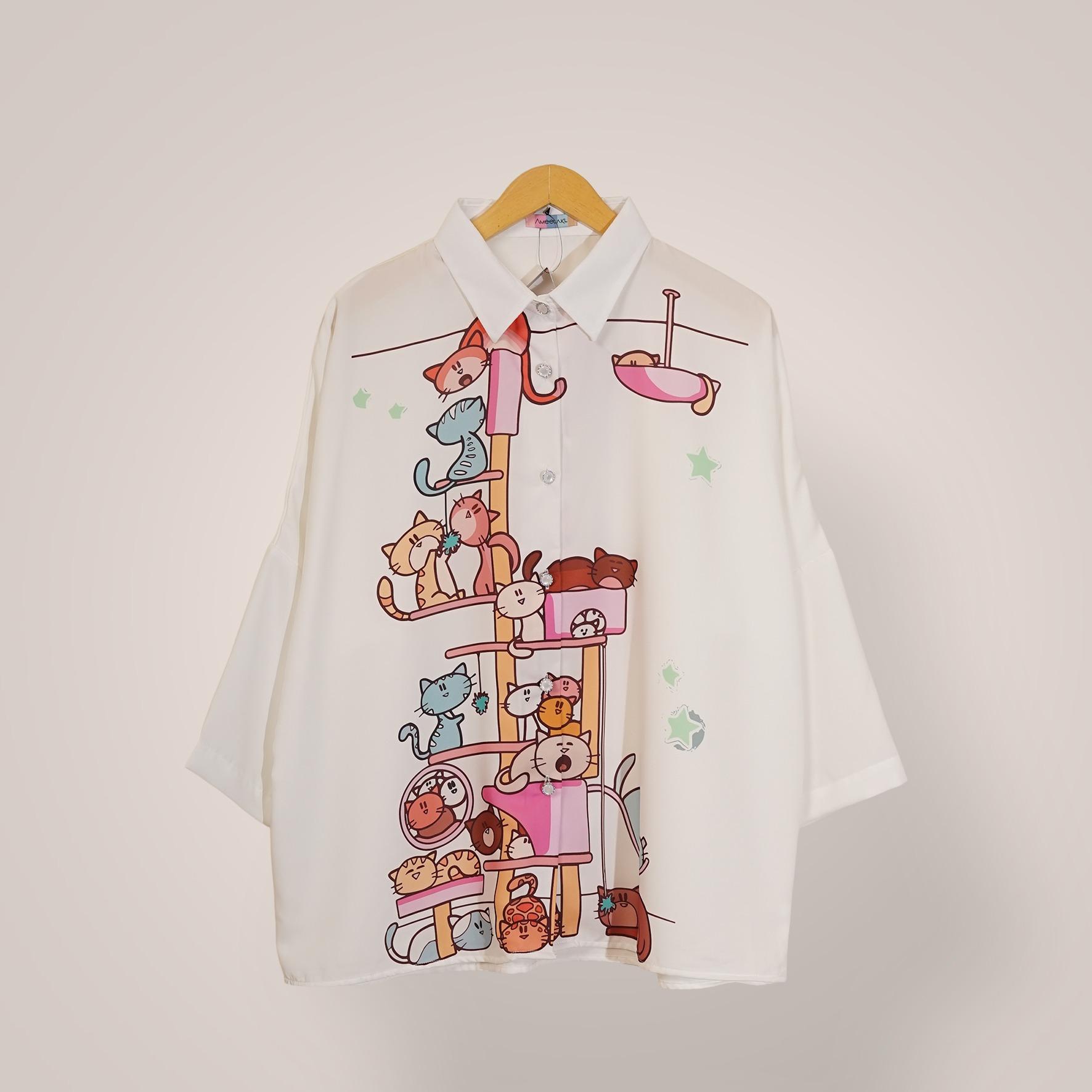 Kemeja Oversize motif Lucu by Ameela.KL