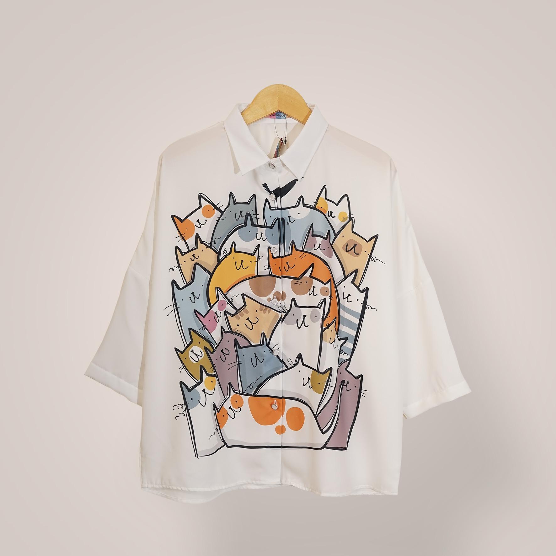 Kemeja Oversize motif Lucu by Ameela.KL