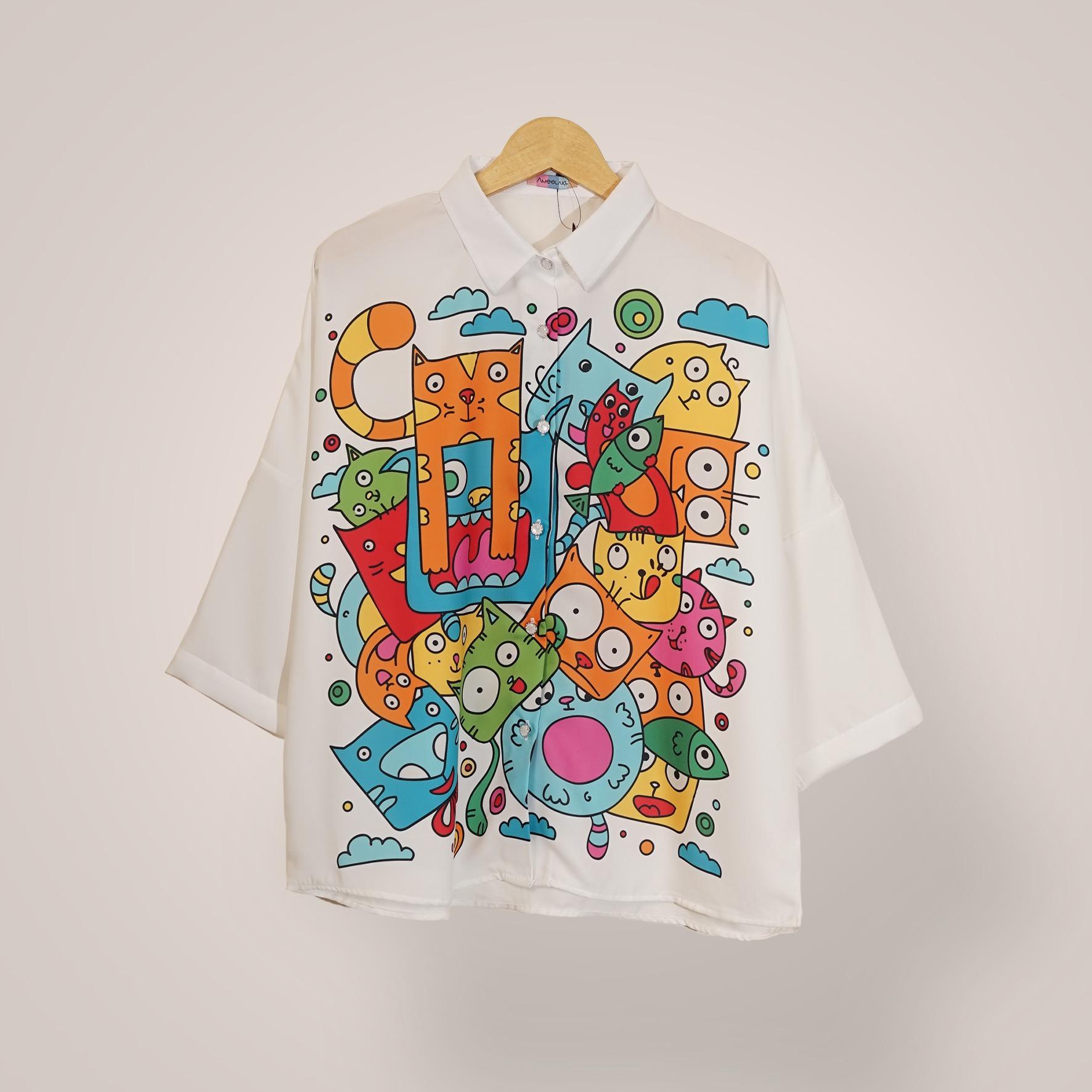 Kemeja Oversize motif Lucu by Ameela.KL