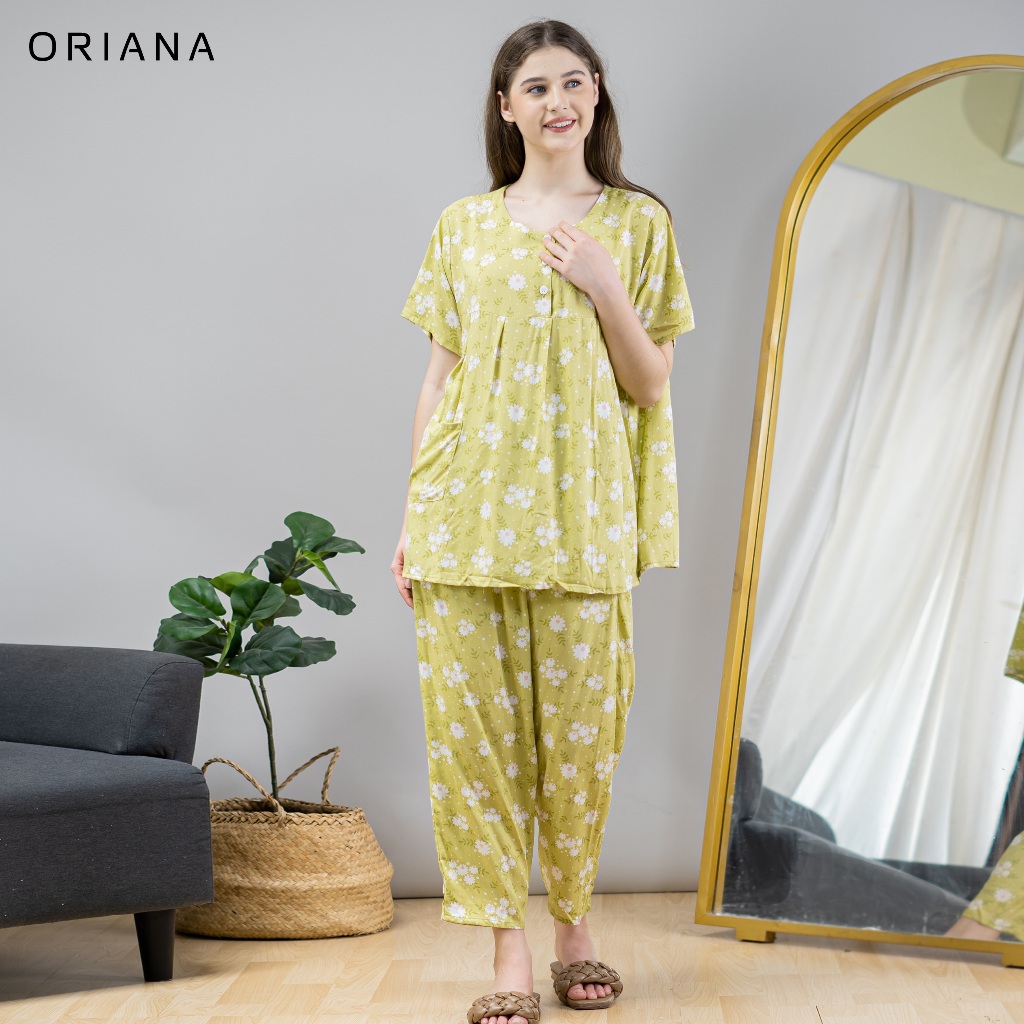 Oriana Sleepwear Piyama Puthi Ilyana Series I Baju Tidur Pajamas One Set