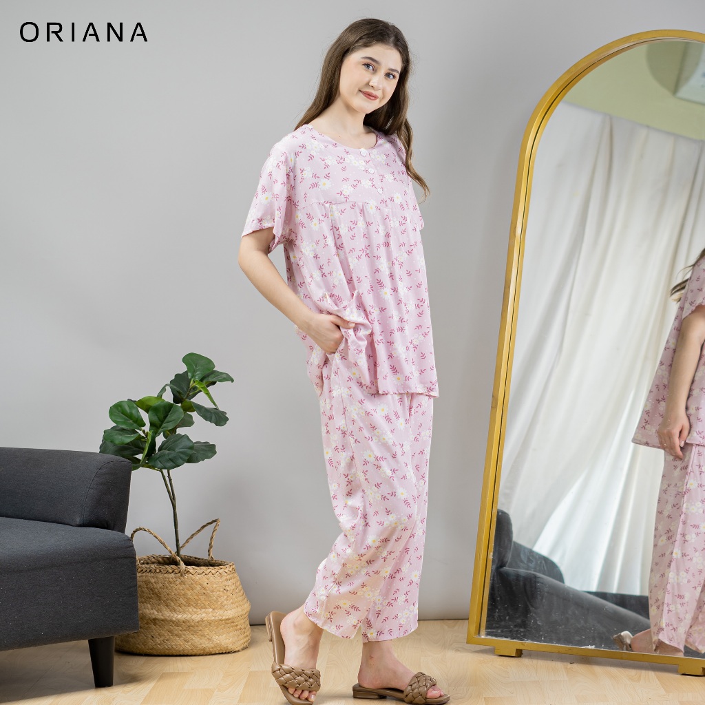 Oriana Sleepwear Piyama Puthi Ilyana Series I Baju Tidur Pajamas One Set