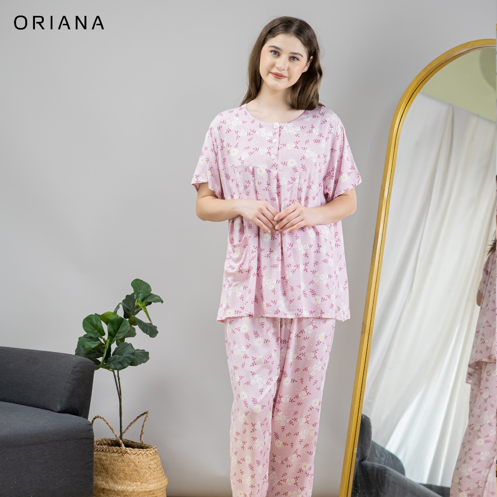 Oriana Sleepwear Piyama Puthi Ilyana Series I Baju Tidur Pajamas One Set
