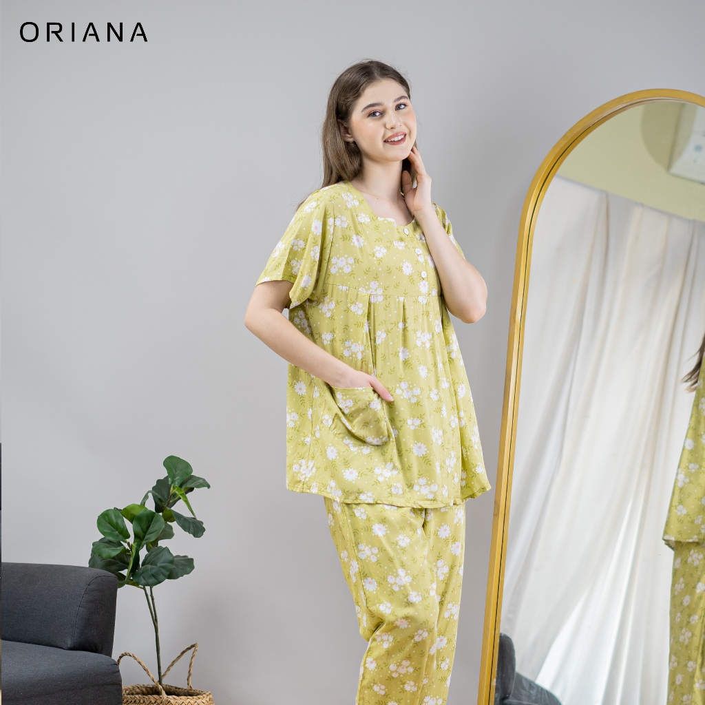 Oriana Sleepwear Piyama Puthi Ilyana Series I Baju Tidur Pajamas One Set