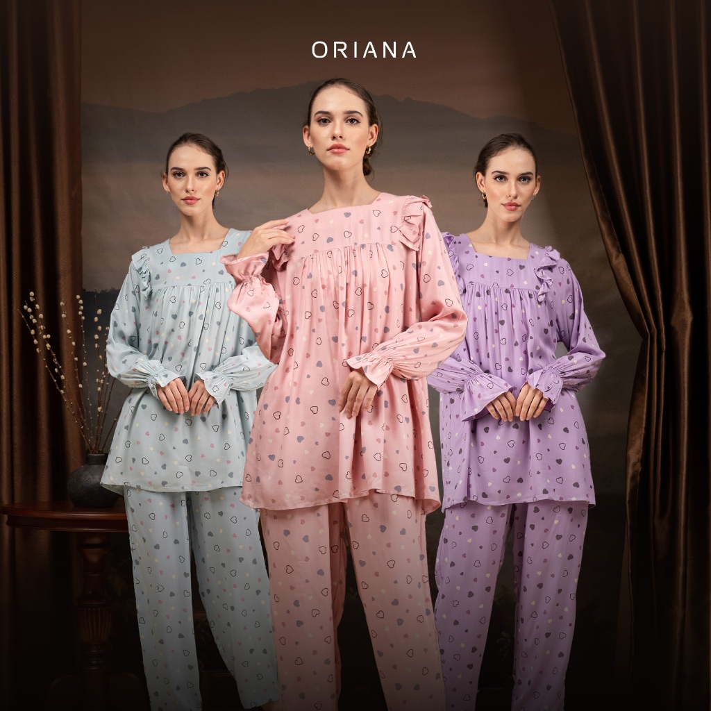 Oriana Sleepwear Piyama Long Sleeve Collection I Baju Tidur Pajamas Set Lengan Panjang