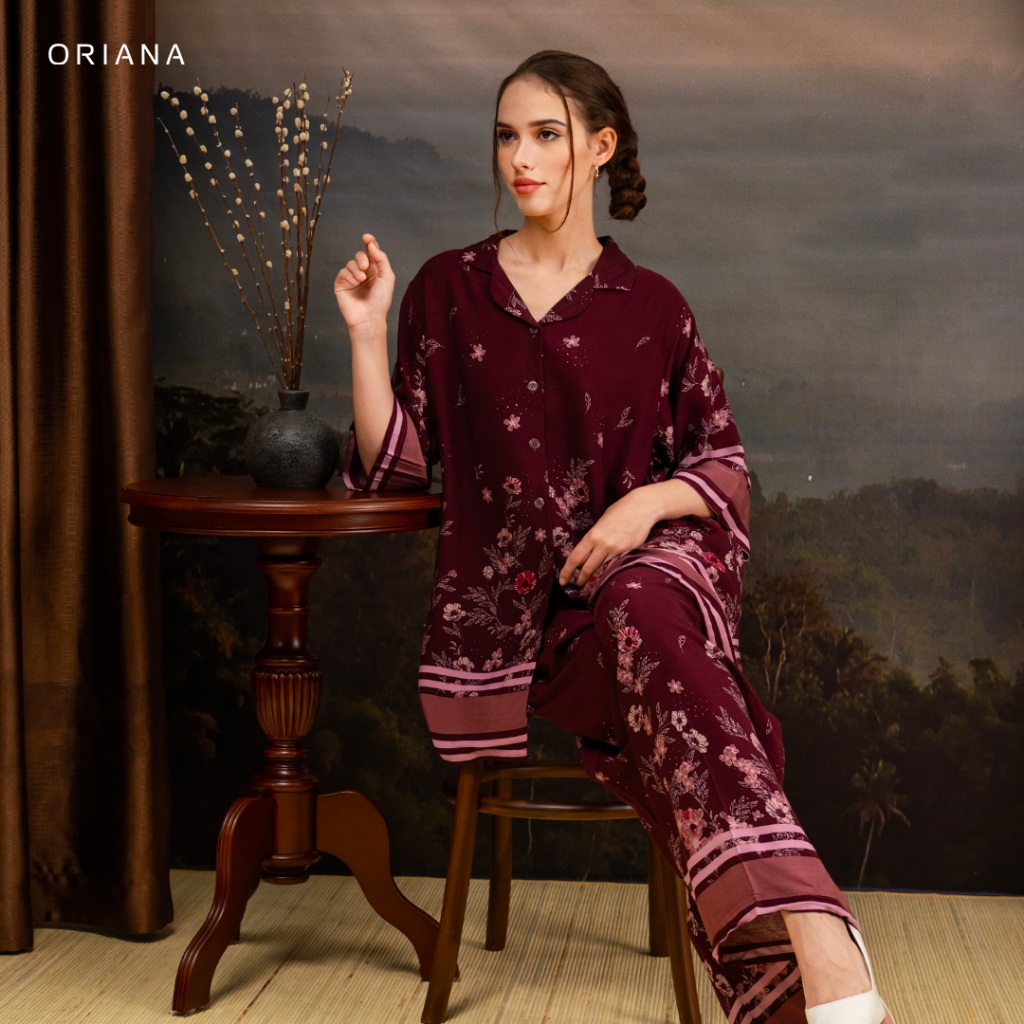 Oriana Sleepwear Piyama Long Sleeve Collection I Baju Tidur Pajamas Set Lengan Panjang