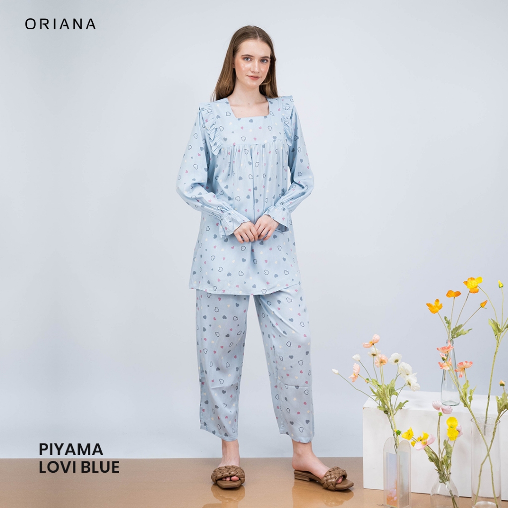 Oriana Sleepwear Piyama Long Sleeve Collection I Baju Tidur Pajamas Set Lengan Panjang