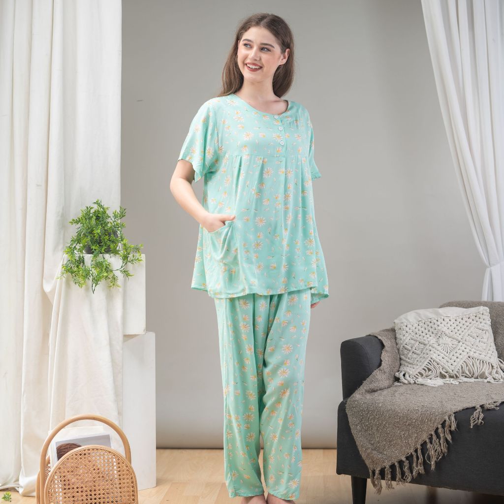 Oriana Sleepwear Piyama Lengan Pendek Collection I Baju Tidur Pajamas One Set
