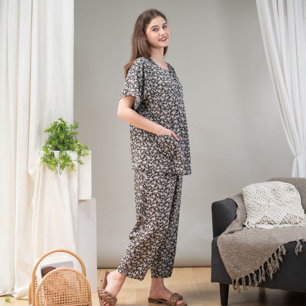Oriana Sleepwear Piyama Lengan Pendek Collection I Baju Tidur Pajamas One Set