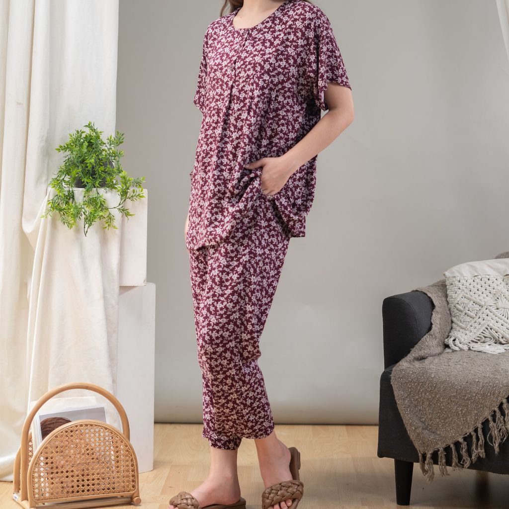 Oriana Sleepwear Piyama Lengan Pendek Collection I Baju Tidur Pajamas One Set