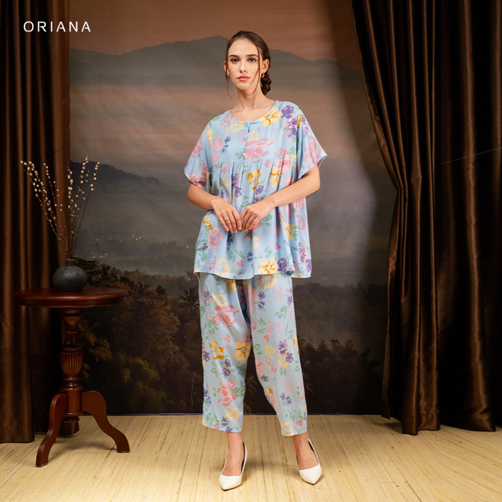Oriana Sleepwear Piyama Lengan Pendek Collection I Baju Tidur Pajamas One Set