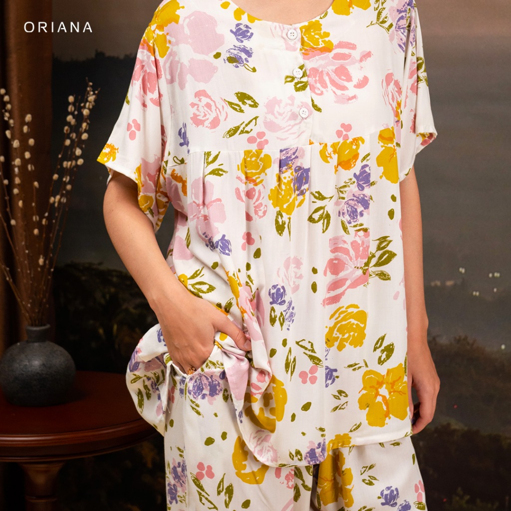 Oriana Sleepwear Piyama Lengan Pendek Collection I Baju Tidur Pajamas One Set