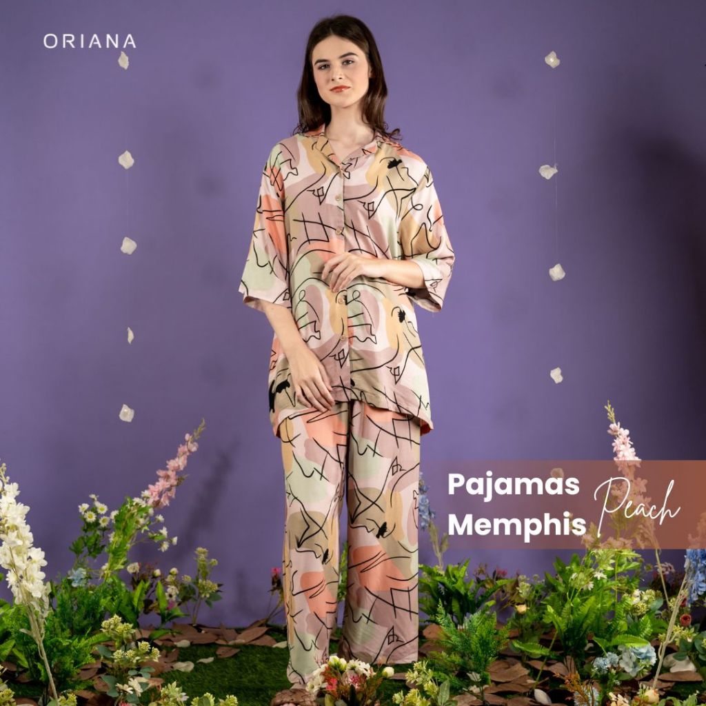 Oriana Sleepwear Piyama Lengan Pendek Collection I Baju Tidur Pajamas One Set
