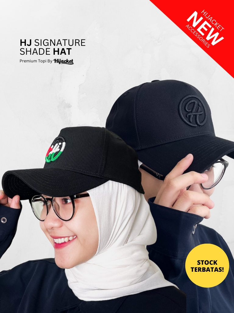 HJ Signature Shade Hat - Midnight Black Topi Baseball Unisex Baseball Cap Topi Wanita Premium Topi Polos Hitam