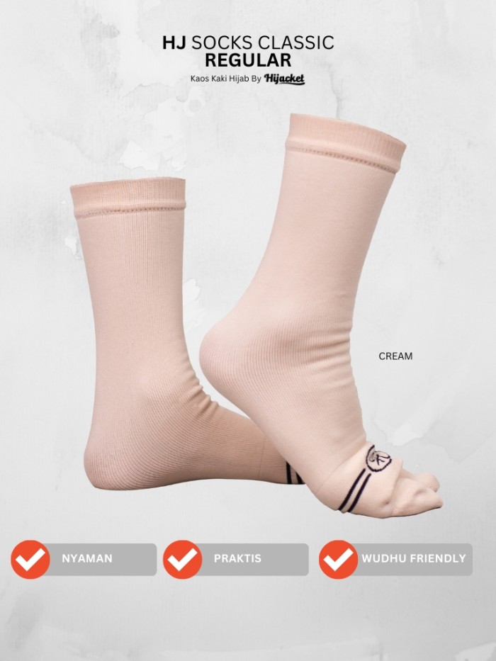 HJ Socks Classic Regular kaos kaki Jempol Polos Wanita Muslimah