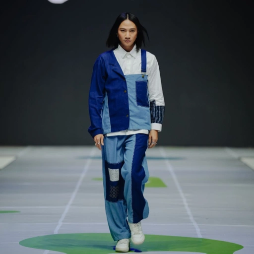 Image of NEU MEN [Exclusive Fashion Show Collection] Twilight Set Kemeja Top Pants Denim Series