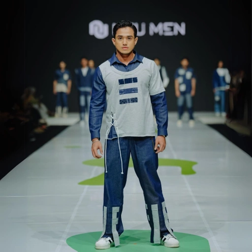 Image of NEU MEN [Exclusive Fashion Show Collection] Horizon Sweater Pants Denim Pria