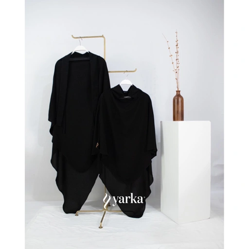 Image of FEIST JEBA FRENCH KHIMAR INSTAN JETBLACK KIARA YARKA