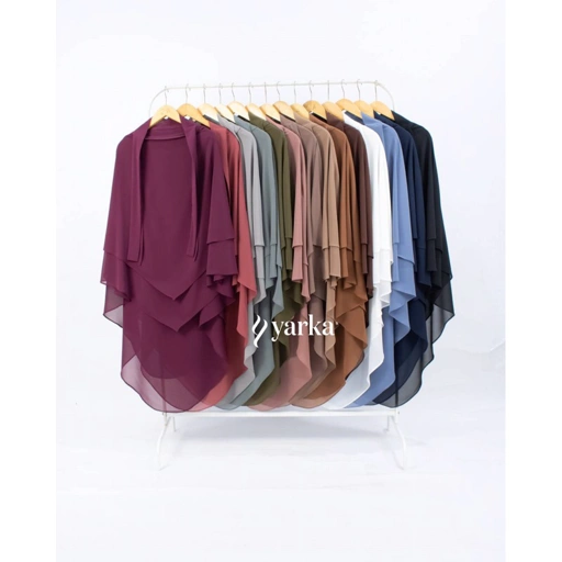 Image of FRENCH KHIMAR TAMI 2 LAYER CERUTY YARKA
