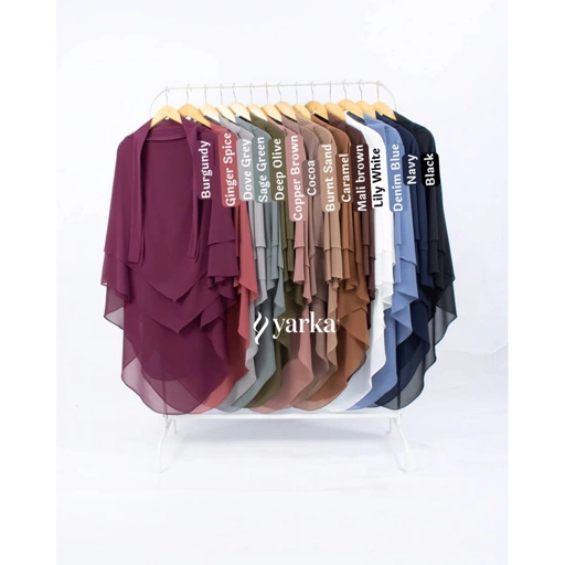 Image of FRENCH KHIMAR TAMI 2 LAYER CERUTY YARKA