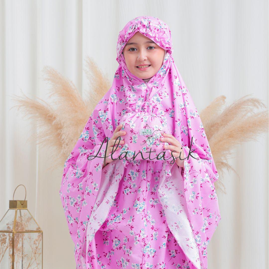 Alantasik mukena anak remaja tanggung basic polos 2in1 travel MOANA  alantasik  kisaran 6 7 8 9 10 12 13 tahun