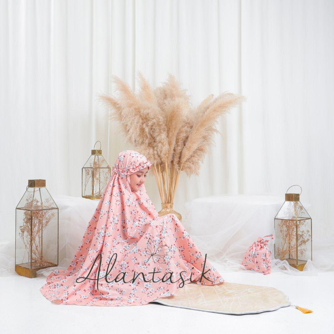Alantasik mukena anak remaja tanggung basic polos 2in1 travel MOANA  alantasik  kisaran 6 7 8 9 10 12 13 tahun