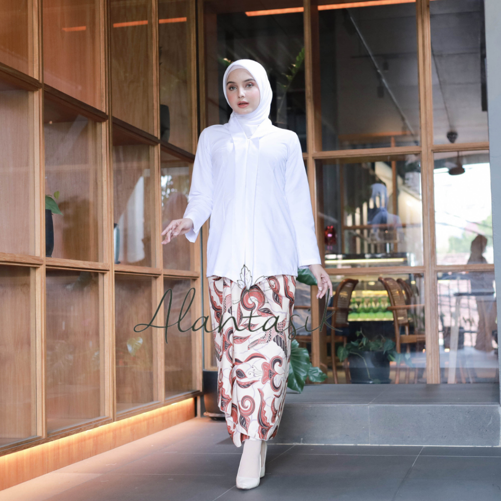 Kebaya Kartini Polos Lengan Panjang bahan katun by alantasik