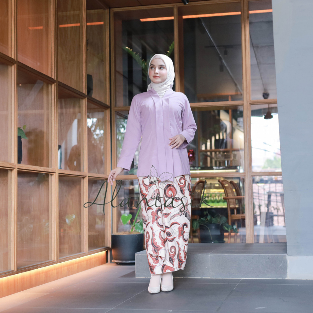 Kebaya Kartini Polos Lengan Panjang bahan katun by alantasik