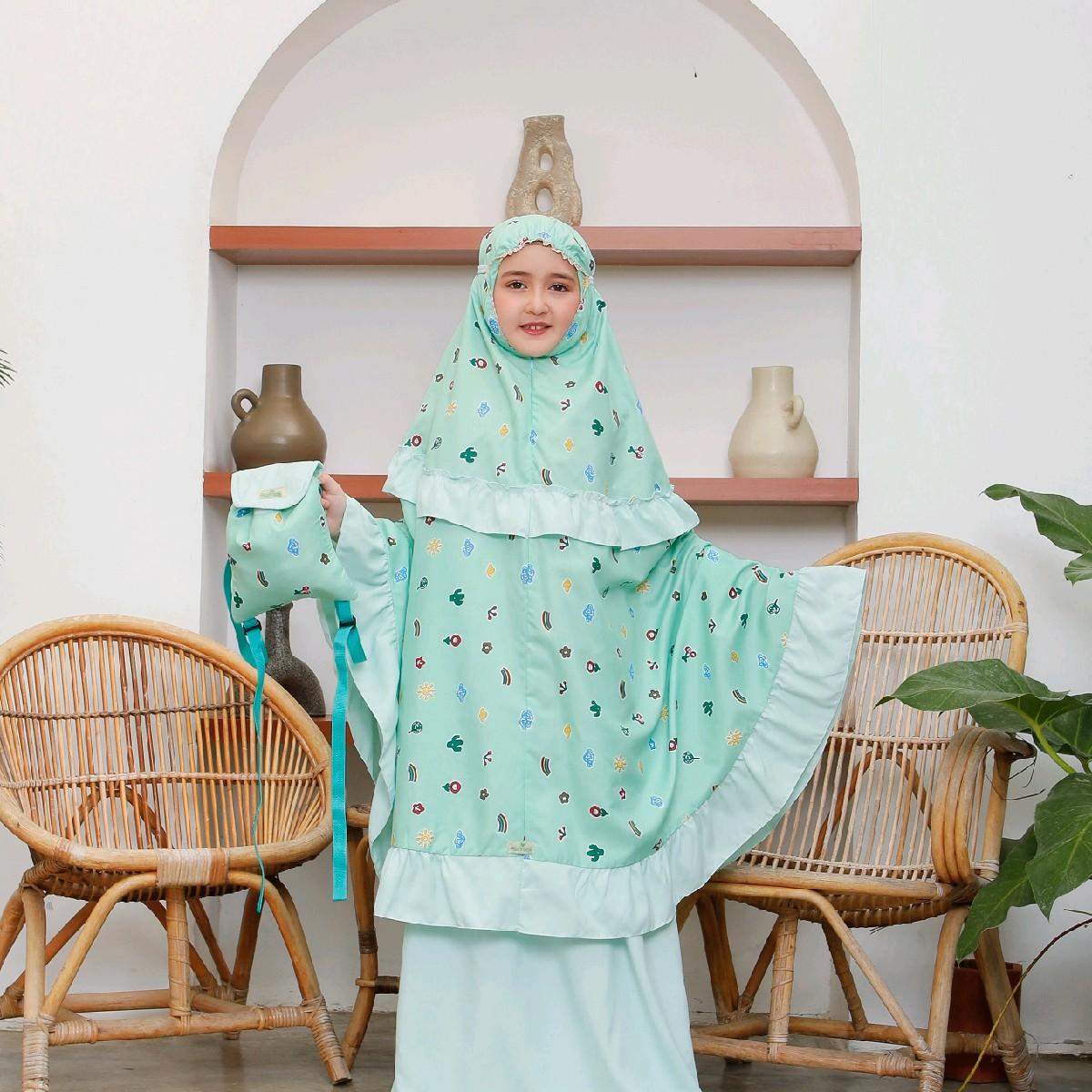 Mukena anak motif smigle 2in1 travel alantasik kisaran 6 7 8 9 10 12 13 tahun