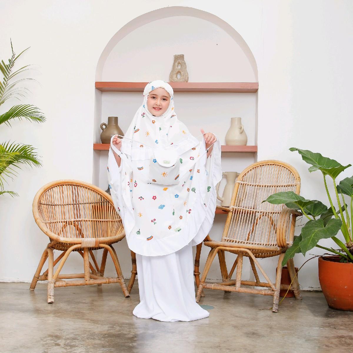 Mukena anak motif smigle 2in1 travel alantasik kisaran 6 7 8 9 10 12 13 tahun