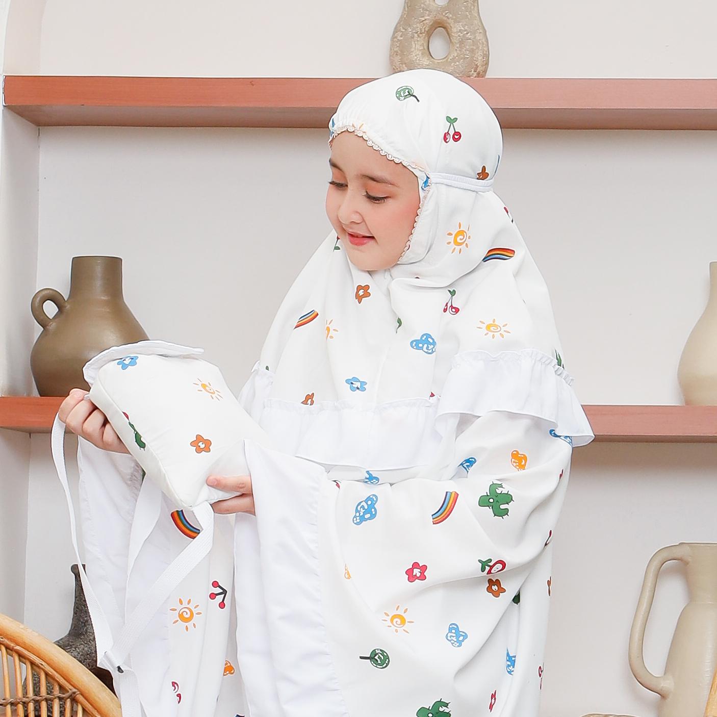 Mukena anak motif smigle 2in1 travel alantasik kisaran 6 7 8 9 10 12 13 tahun
