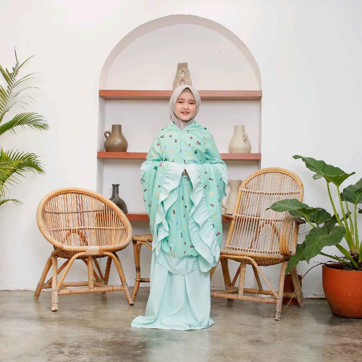 Mukena anak motif smigle 2in1 travel alantasik kisaran 6 7 8 9 10 12 13 tahun